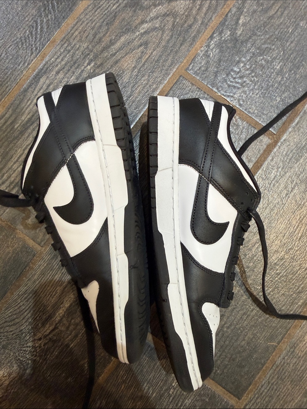 Nike Black and White Low-Top Swoosh Sneakers - Picture 4 of 4